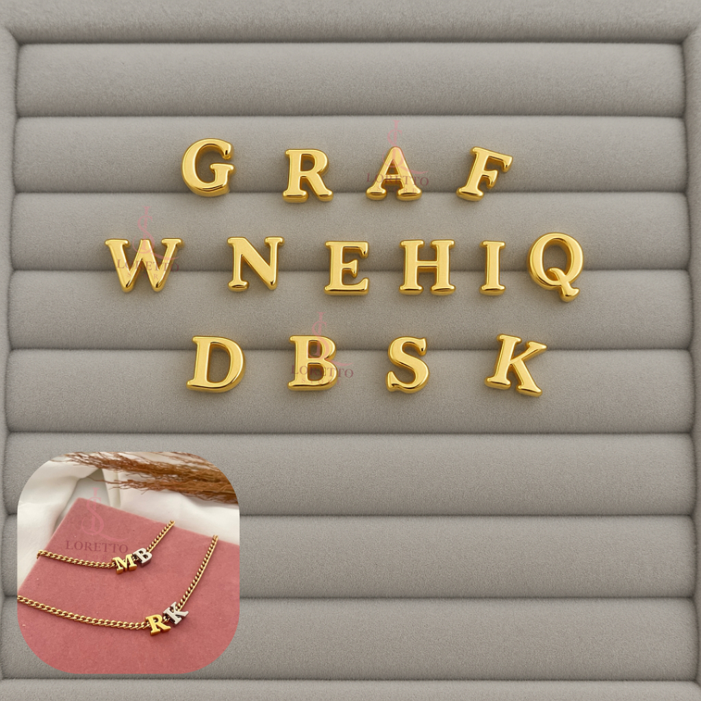 Pingente Letra Inicial Minimalista e Delicada com Banho a Ouro 18k ou Prateado PE20 em Oferta na Shopee