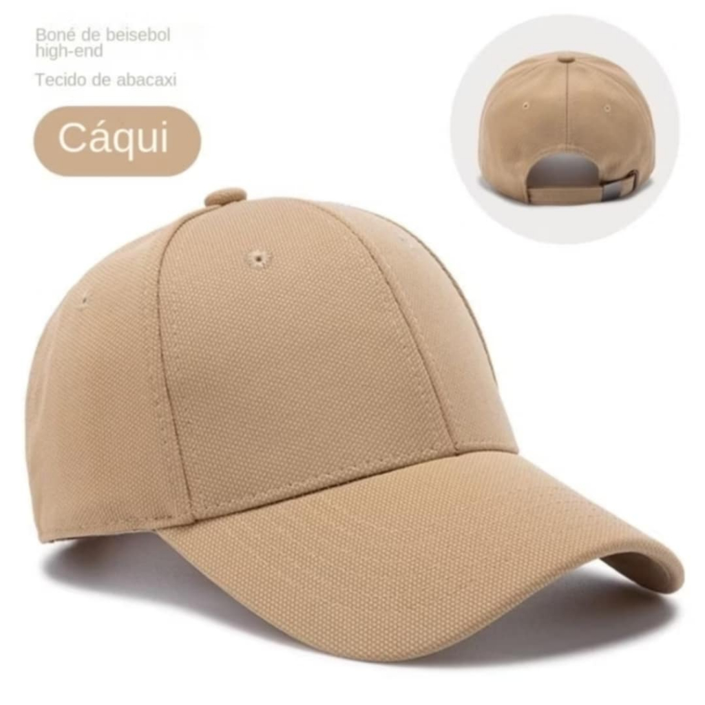 Boné Liso Baseball Básico Preto Caqui Branco Rosa Aba Strapback