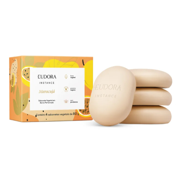 Sabonete Vegetal em Barra Perfumado Instance Maracujá 4x80g Eudora Envio Imediato Produto Original