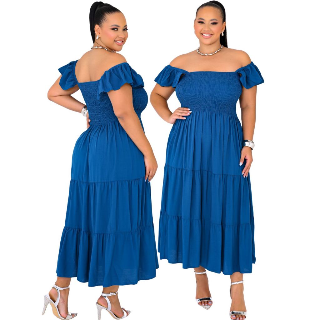 Vestido Midi Plus Size Com Babado 3 Marias Look Chic Festa Confortável Moda Evangélica Sofia