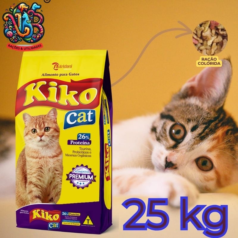 Ração Para Gatos KIKO Cat Carne e Peixe 25kg
