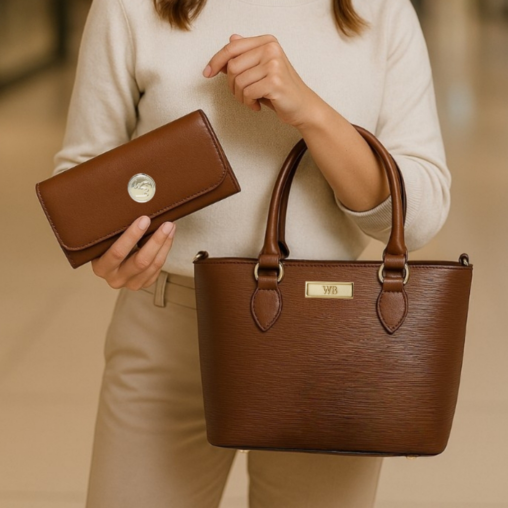 Bolsa Feminina Com Alça Transversal Reajustável e Removível + Carteira