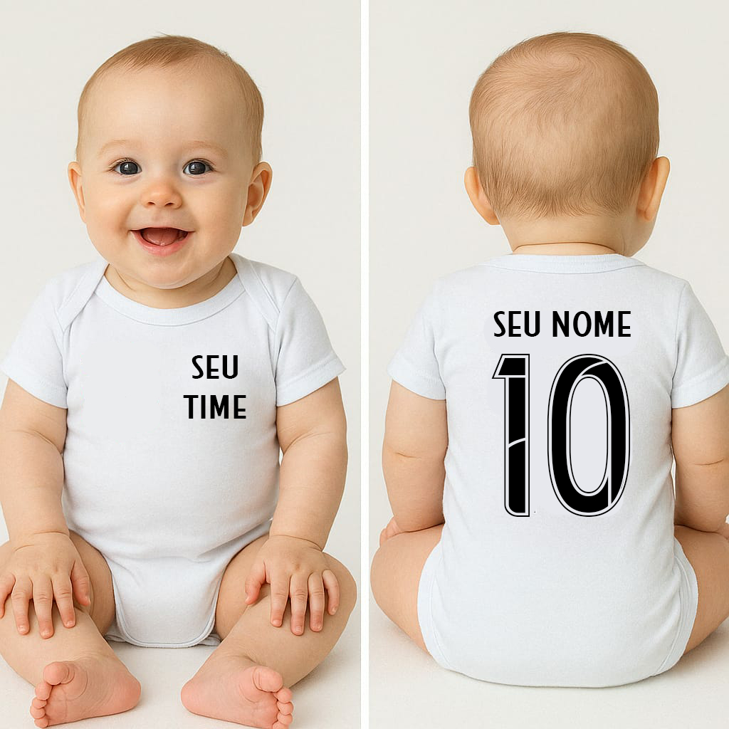 Body Personalizada Com Seu Time e Com nome Personalizado Nas Costas em Oferta na Shopee