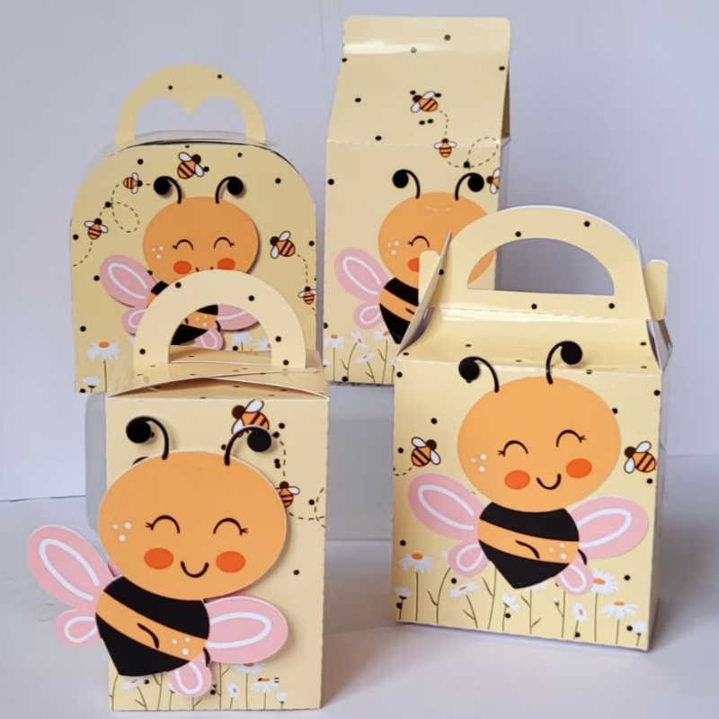 Caixinha Mimo Abelinha Baby Personalizada | Nome e Idade | Aniversário Infantil Menino e Menina | Decoração Mesa