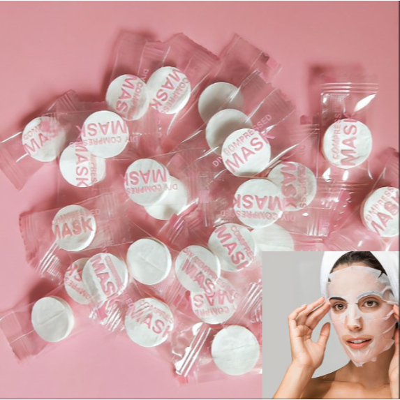Máscaras faciais comprimidas para tratamento de beleza conveniente em Oferta na Shopee