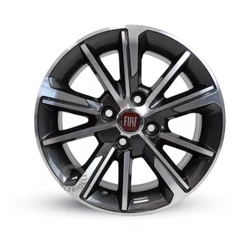 Kit 4 Rodas Aro 14 Fiat Cronos 4x98 Grafite Diamantado Uno Palio Strada Bicos de Brinde S03