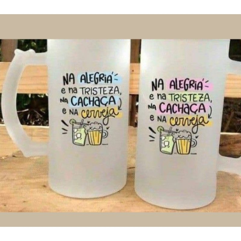 Caneca Chopp Vidro Jateado 475 ml