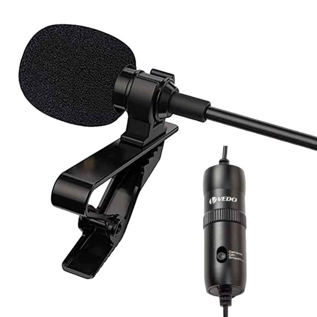 VEDO Microfone De Lapela Clip Profissional Para Câmeras E Smartphones