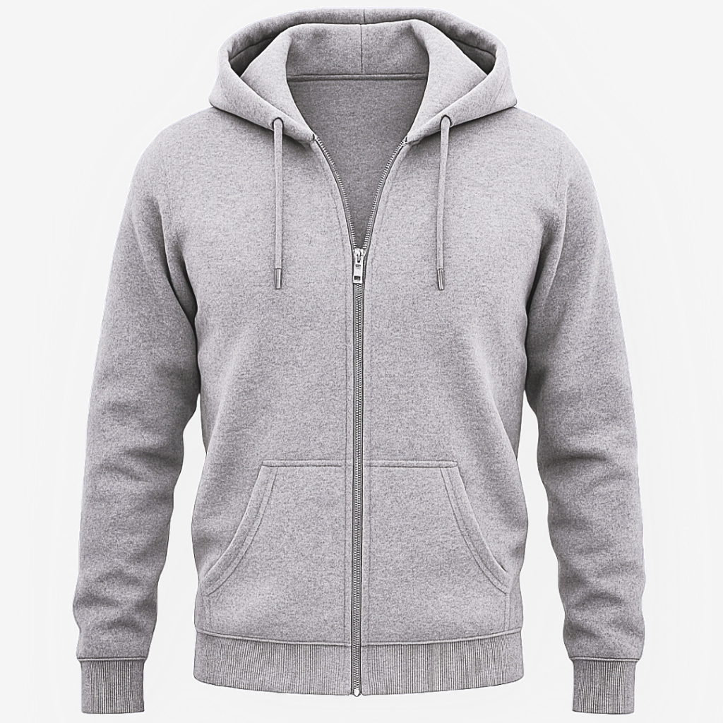Moletom Ziper Masculino Estilo Jaqueta Casaco Aberto Com Capuz e Bolso Canguru