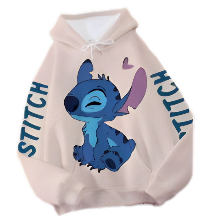 Blusa Frio Moletom Canguru Casaco Lilo E Stitch Desenho Blusa de Frio Casual Unissex Casaco Feminino Masculino Algoda