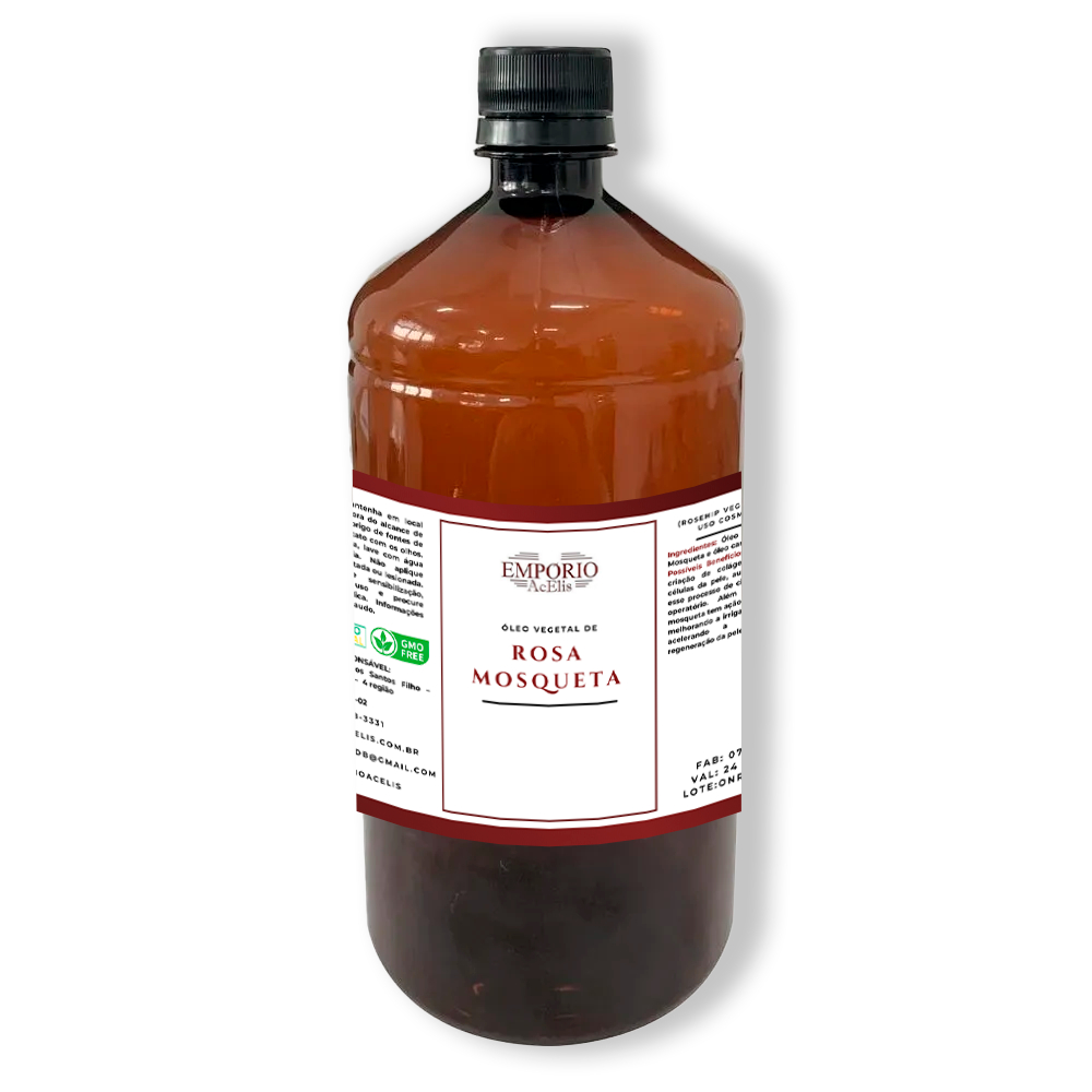 Óleo vegetal Natural- 1 Litro- Rosa Mosqueta- Pele- Cabelos -Com óleo carreador-Skin Care-Anti-Rugas-Anti-envelhecimento