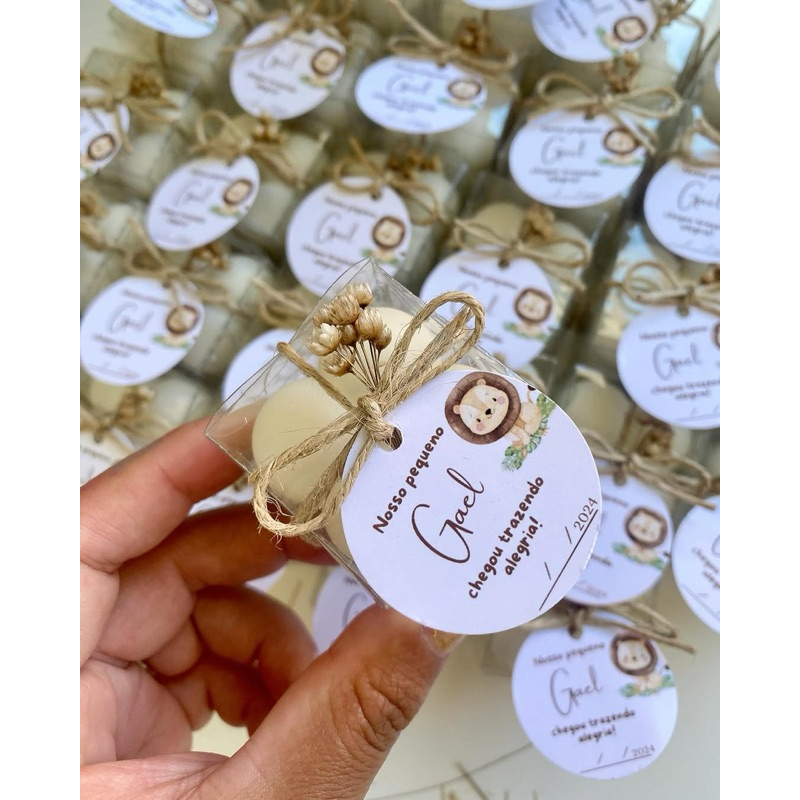 Kit Mini vela Bubble Decoração Personalizada Lembrancinhas de maternidade, aniversário, chá revelação...