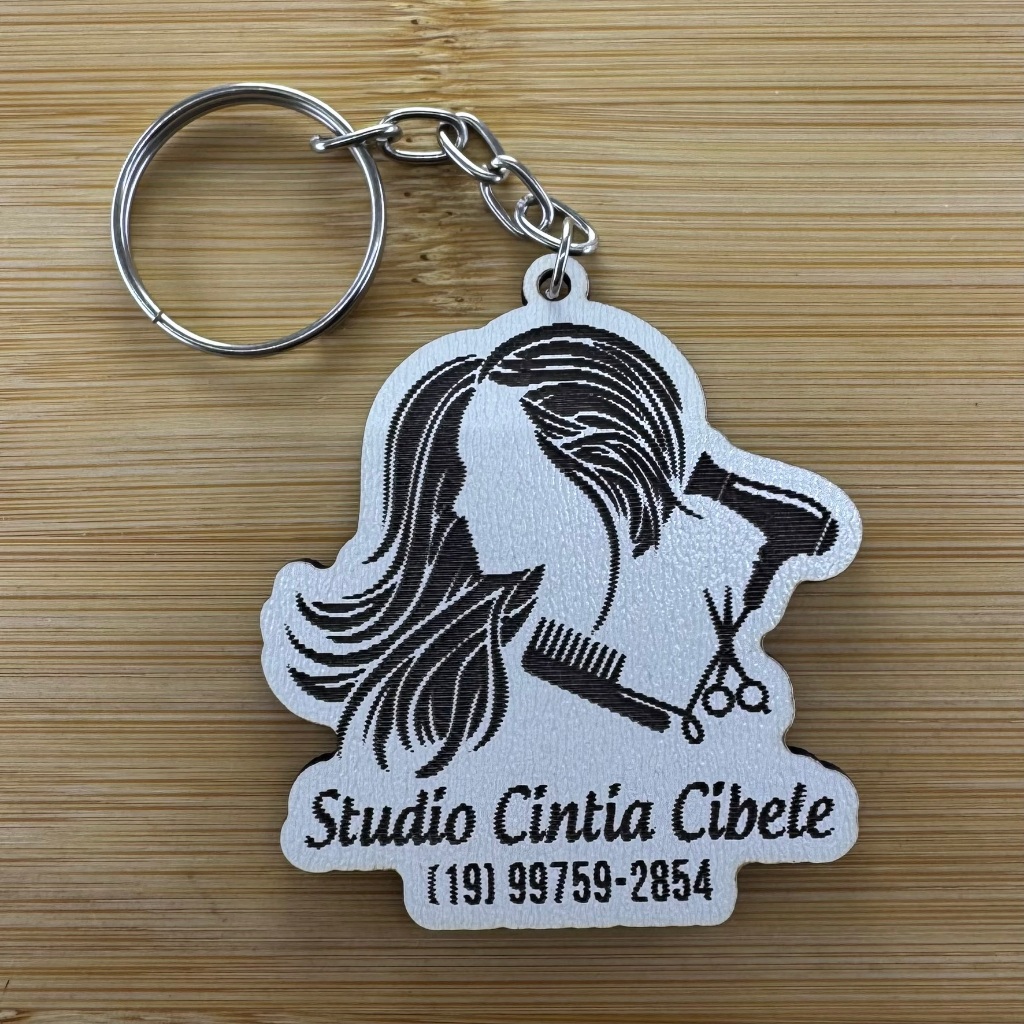 Kit de Chaveiros MDF Studio Cabelereira Salão Beleza Personalizado em MDF
