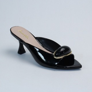 Tamanco Feminino Mule Bico Fino Folha Sandália Salto medio Taça Animal Print e Off White Vz Com Pedra Porcelana em Oferta na Shopee