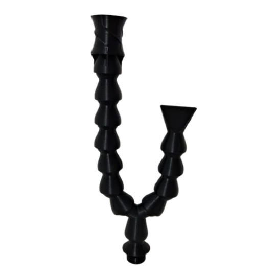 Loc Line Duplo Y com 6 gomos de um lado com bico vortex e 03 gomos de outro lado com bico de pato + Rosca 1/2 polegada
