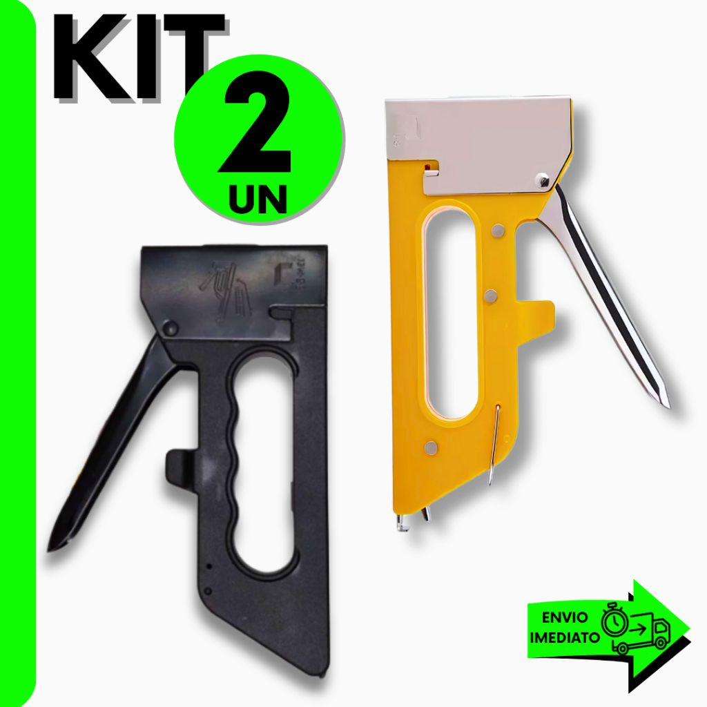 Combo 2 Pçs Grampeador de Tapeceiro Manual Alta Pressão | Profissional & Faça Você Em Casa e Atelier