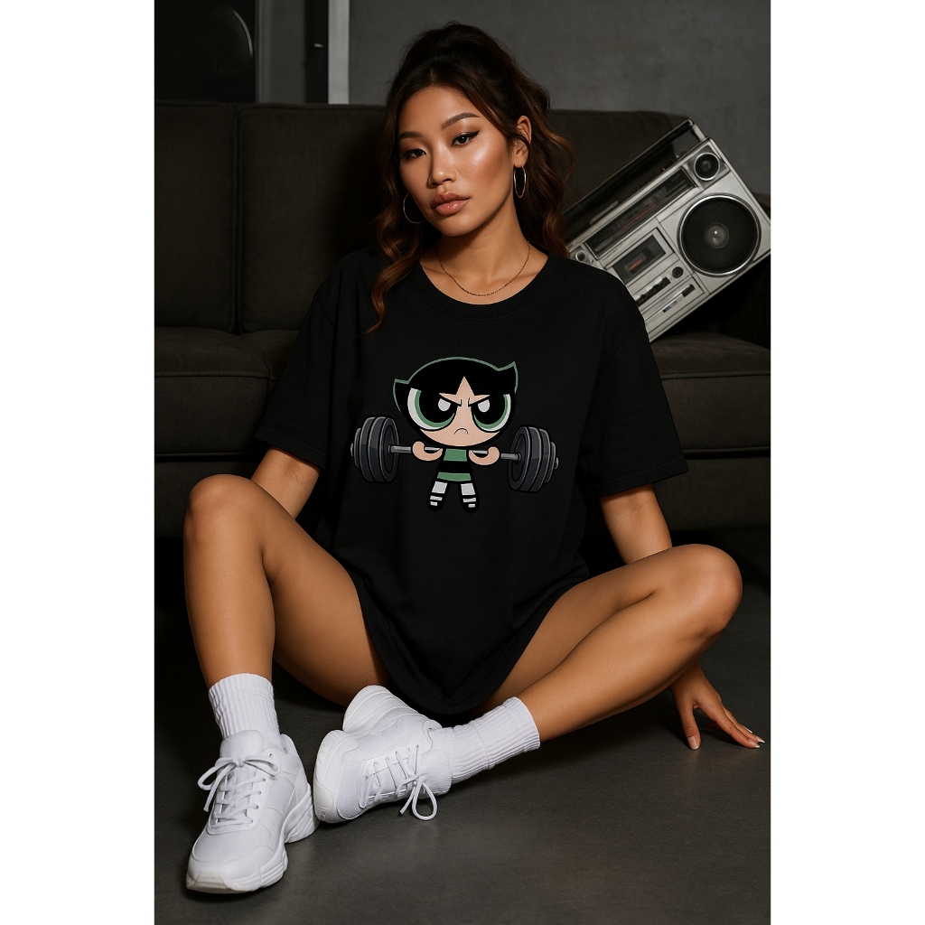 Camiseta Feminina Estampada Docinho Maromba Meninas Super Poderosas Camisa Academia
