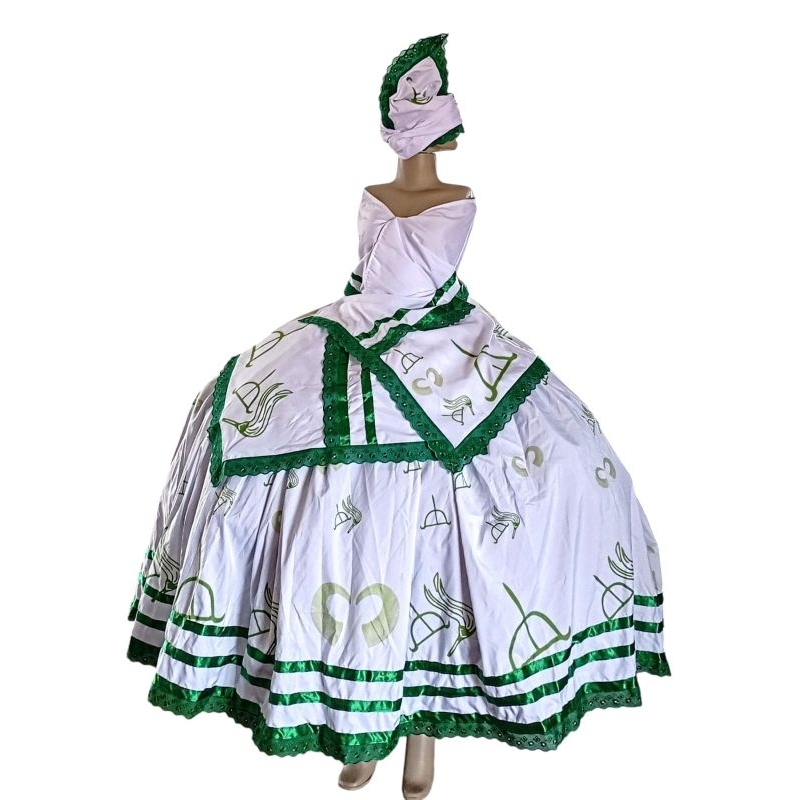 VESTIDO OXOSSI EM VERDE PARA CABOCLO UMBANDA E CANDOMBLÉ - BAIANA OXOSSI OKE ARO ODÉ