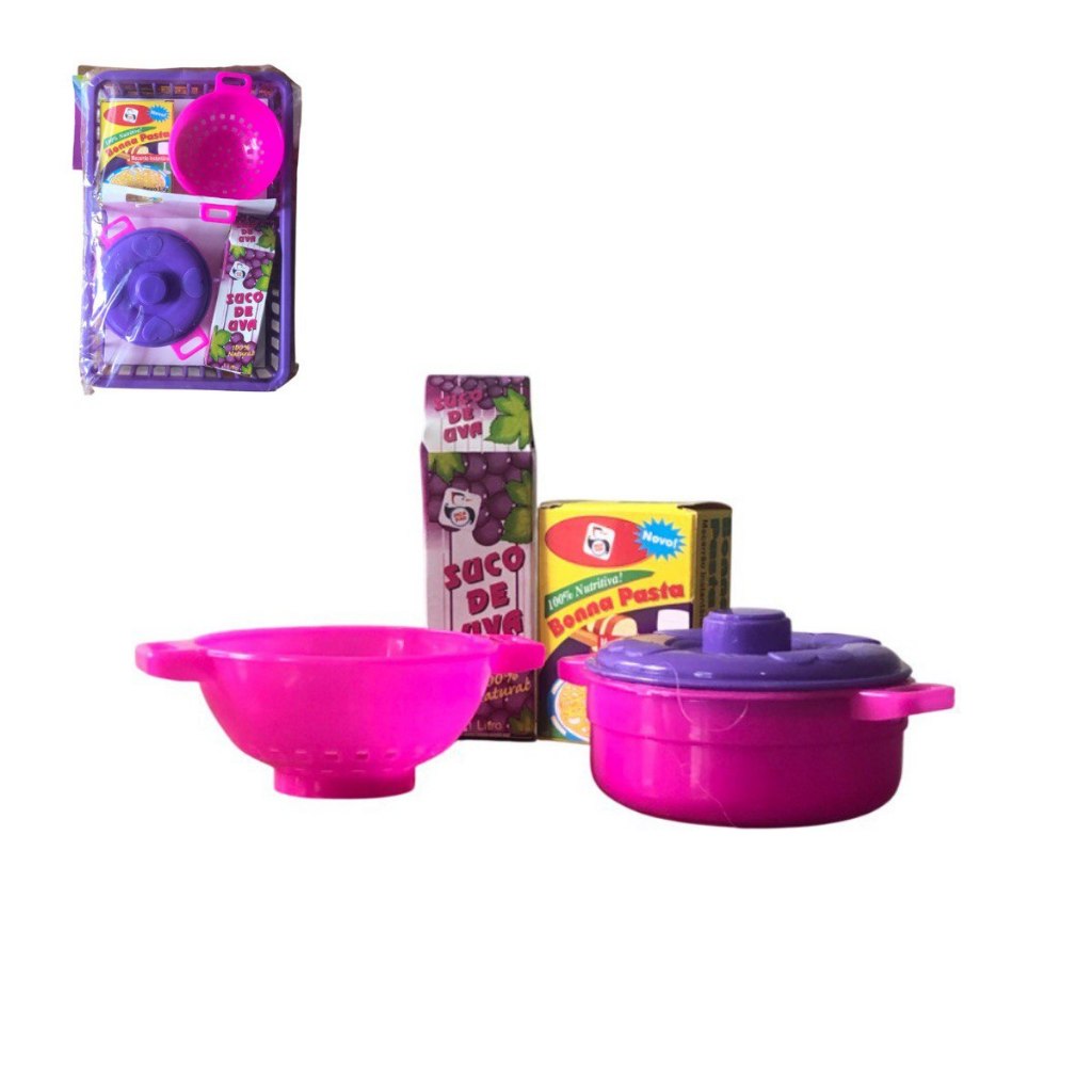 Kit Cozinha Infantil Panelinha Com Comidinhas De Brinquedo Supermercado Infantil