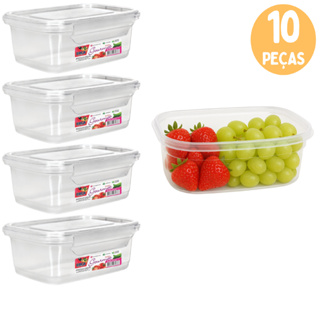 Potes Marmita 400ml Hermetico de Plastico Com Trava Microondas e Freezer Fitness Kit 6 ou 10 Peças em Oferta na Shopee