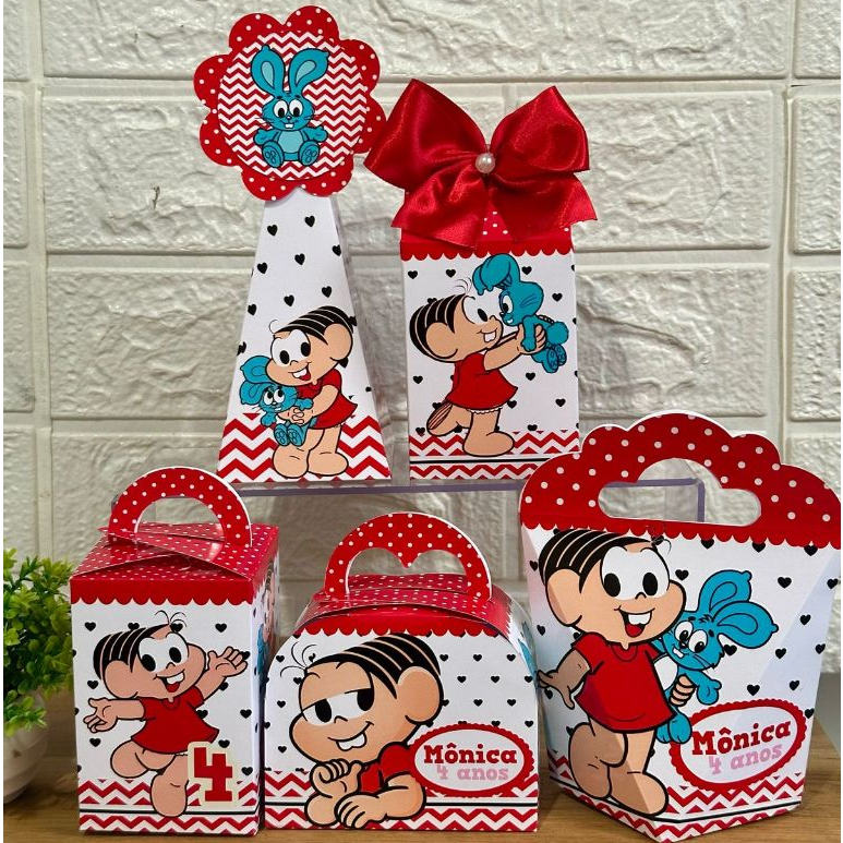 PEGUE E MONTE - Personalizados mônica, caixinhas mônica, lembrancinhas mônica, personalizados turma da monica