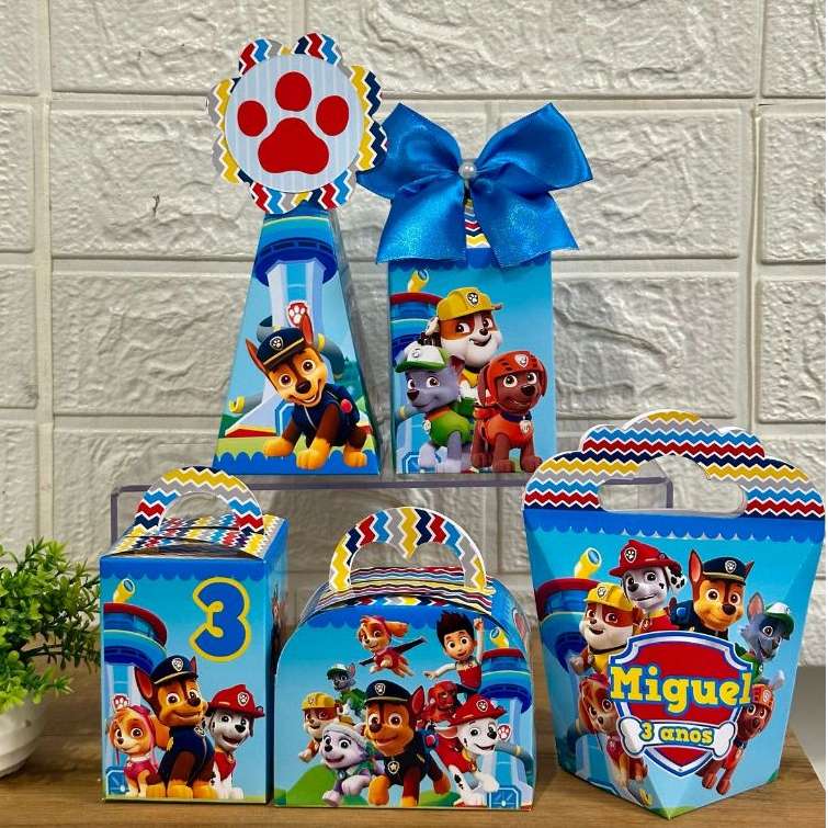 PEGUE E MONTE - Personalizados patrulha canina, caixinhas patrulha canina, lembrancinha patrulha canina