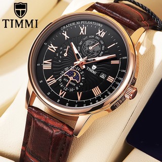 Relógio Masculino Modelo 9092, Quartzo com Pulseira de Couro, Mostrador 40,5mm, À Prova d'Água Diária