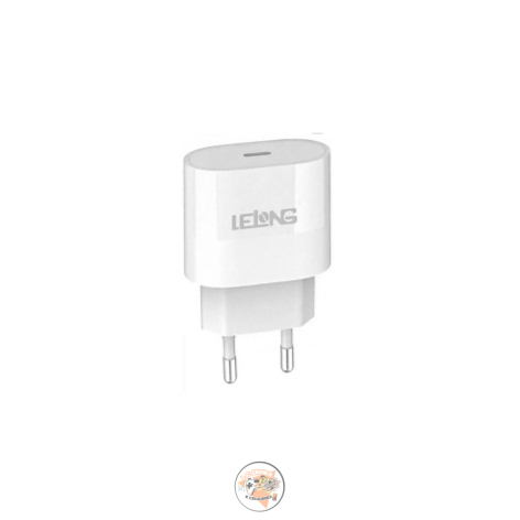 Kit Carregador Rápido Lelong LE-294CC – 20W USB-C, Turbo Power Delivery, Cabo Tipo-C 1,5m, Compatível com Android e iOS
