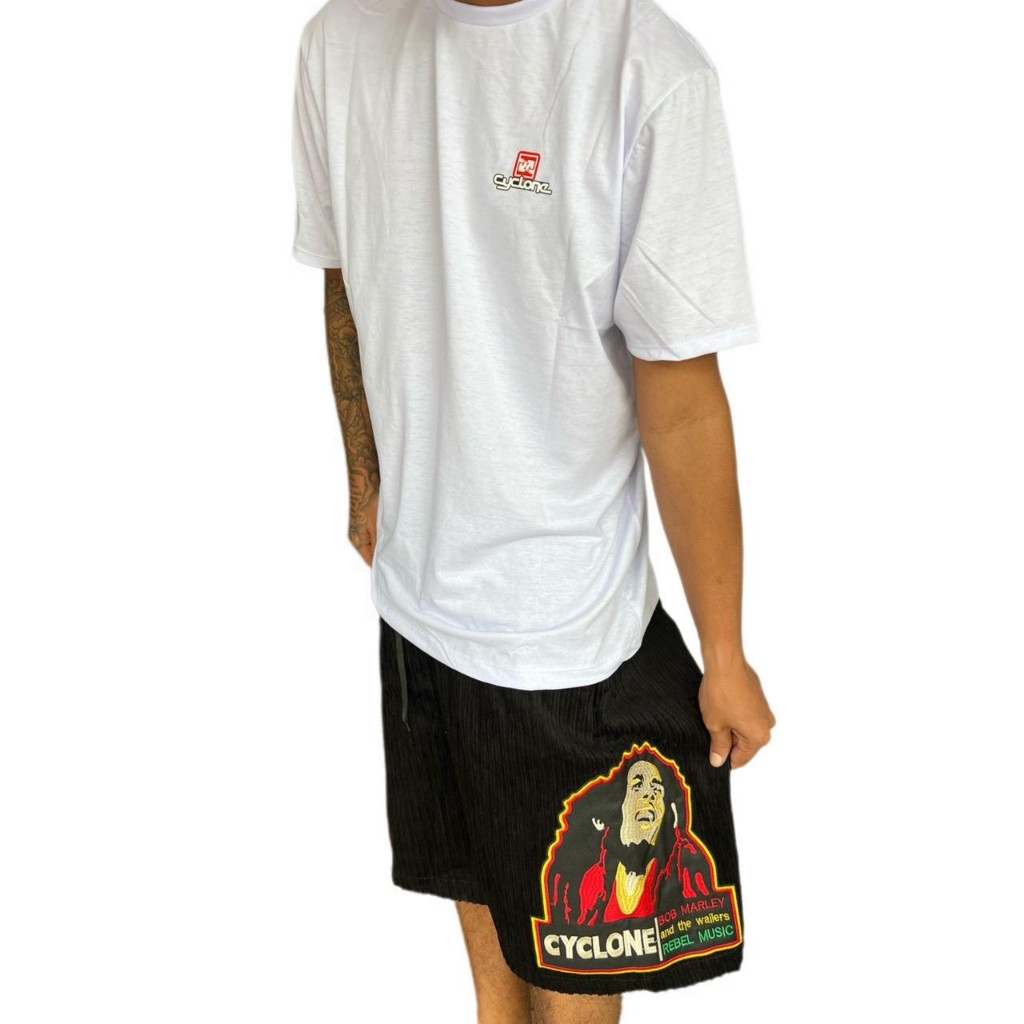 Bermuda Cyclone Bob Marley + Camiseta Cyclone Branca