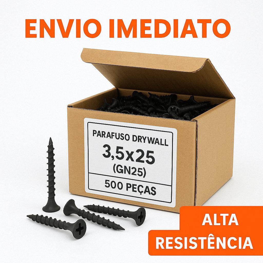 Parafuso Philips 3,5x25 (gn25) Agulha Drywall Fosfatizado Gesso Com 500 Pçs