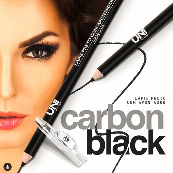 Lápis Preto Com Apontador Carbon Black UNI Makeup - Maquiagem