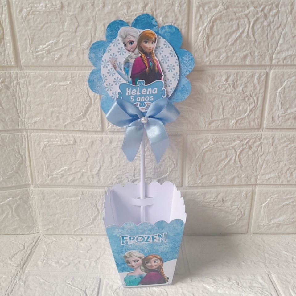 Centro de Mesa Frozen  Personalizado Pegue e Monte Decoração Infantil, Festa Frozen Lembrancinha Kit festa