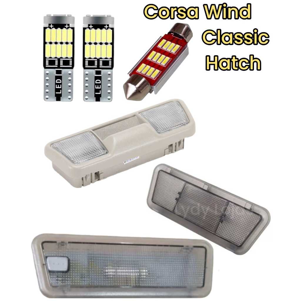 KIT LAMPADA LED GM CORSA HATCH TETO MALAS PORTA LUVAS