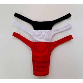 KIT COM 3 CALCINHAS FIO DENTAL FEMININA/Cores: Preto, branco e vermelho em Oferta na Shopee