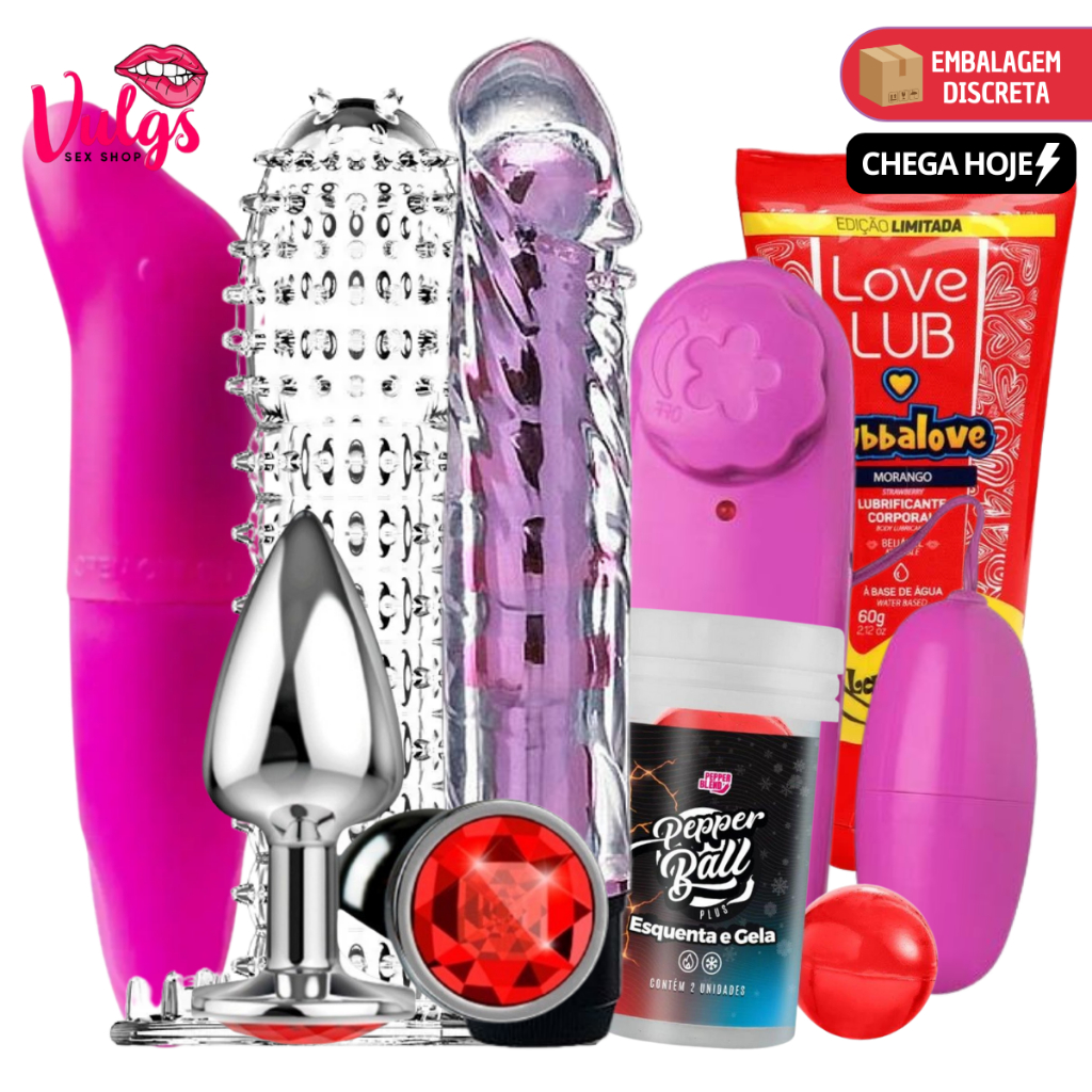 Kit Vibrador Sex Shop Plug Anal Estimulador Feminino Golfinho Capa Peniana Bullet Produtos Casal