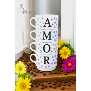Jogo de Xícaras Empilhavel 4 peças 200 ml
