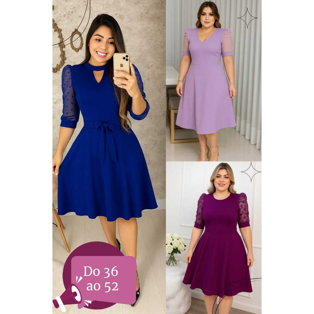 VESTIDO FARDAMENTO GRUPO FESTIVIDADE (M AO XXG) SOLTINHO PLUS SIZE MODA EVANGÉLICA MIDI COMPORTADO EVASÊ ONCINHA