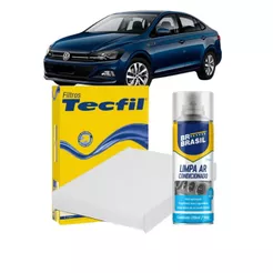 Filtro Cabine Ar Condicionado + Limpa ar Spray VOLKSWAGEN Virtus 1.0 1.4 1.6