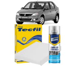 Filtro Cabine Ar Condicionado + Limpa ar Spray RENAULT Logan 1.0 1.6