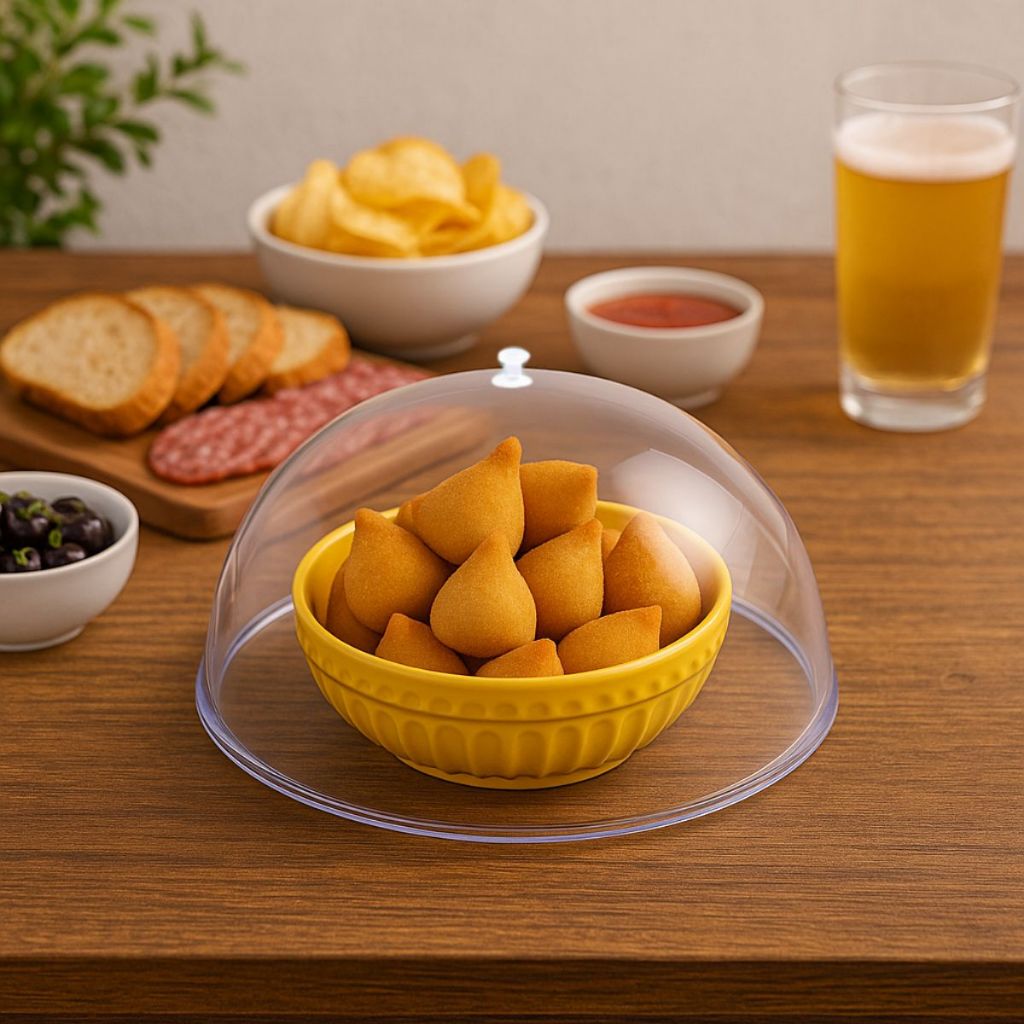 Tampa Cúpula Transparente Simples para Alimentos – Ideal para Bolos, Doces e Frutas Moderna