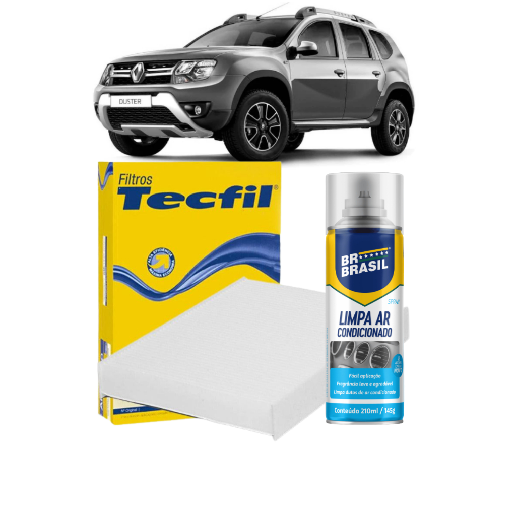 Filtro Cabine Ar Condicionado + Limpa ar Spray RENAULT Duster Oroch 1.6 2.0