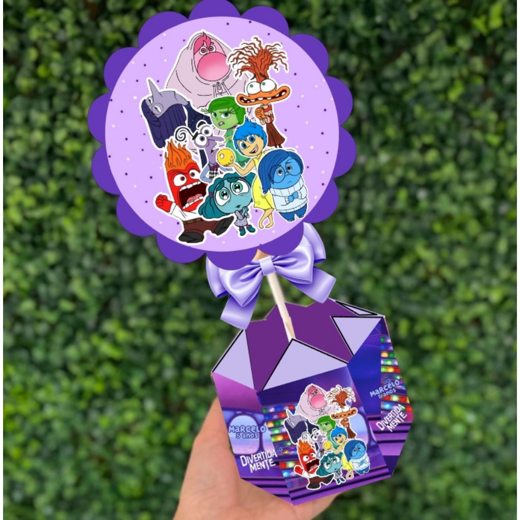 Kit de Centro de mesa Divertidamente | Arranjo Enfeite Cachepô | Lembrancinha | Festa | Personalizado