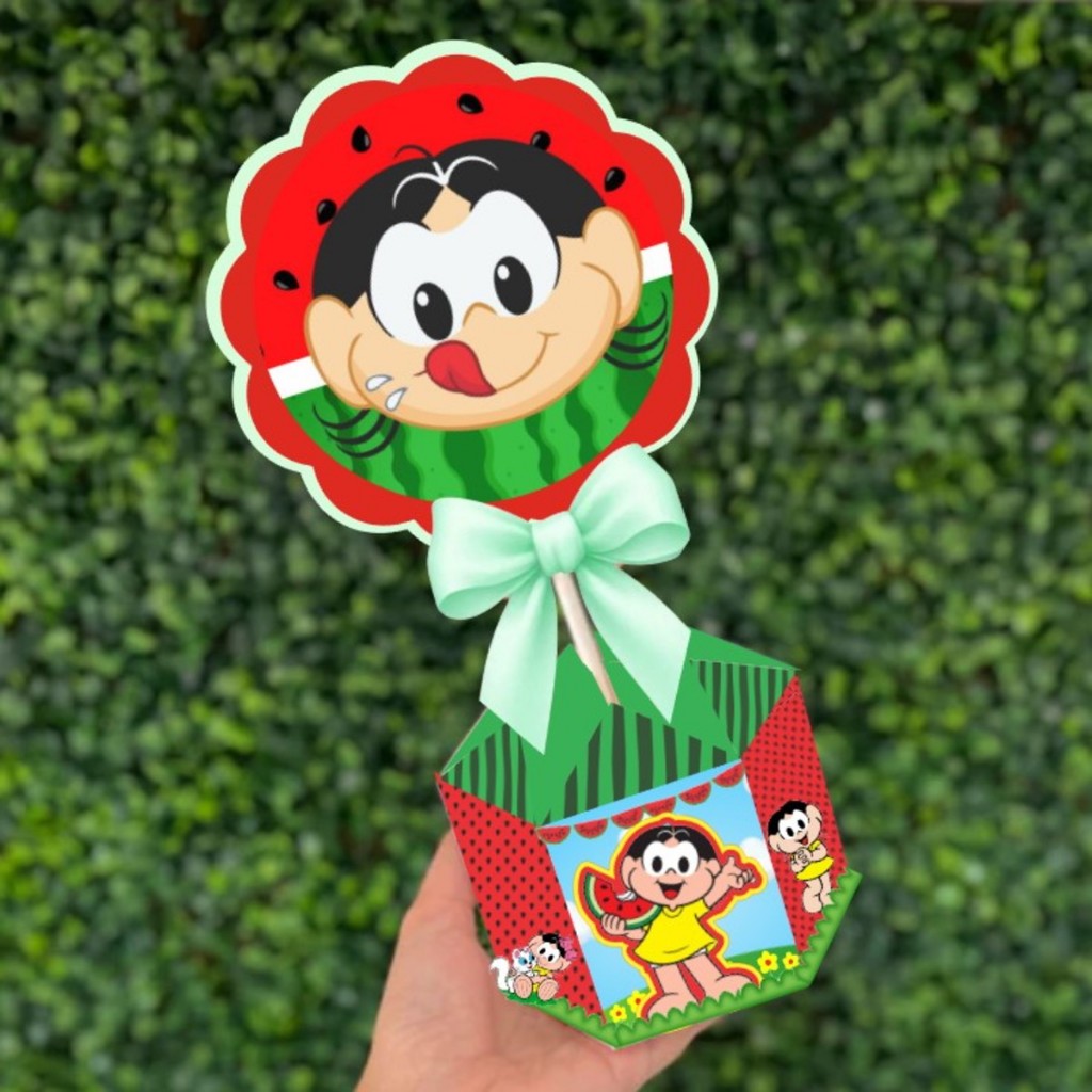 Kit de Centro de mesa Magali  | Arranjo Enfeite Cachepô | Lembrancinha | Festa | Personalizado