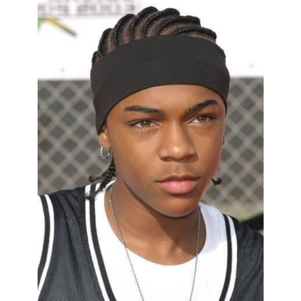 Faixa Testeira Masculino de Cabelo Cabeça RAPPER Academia Esportiva HeadBand Elástica Basquete Estilo Negro Americano — imagem 2 de 2