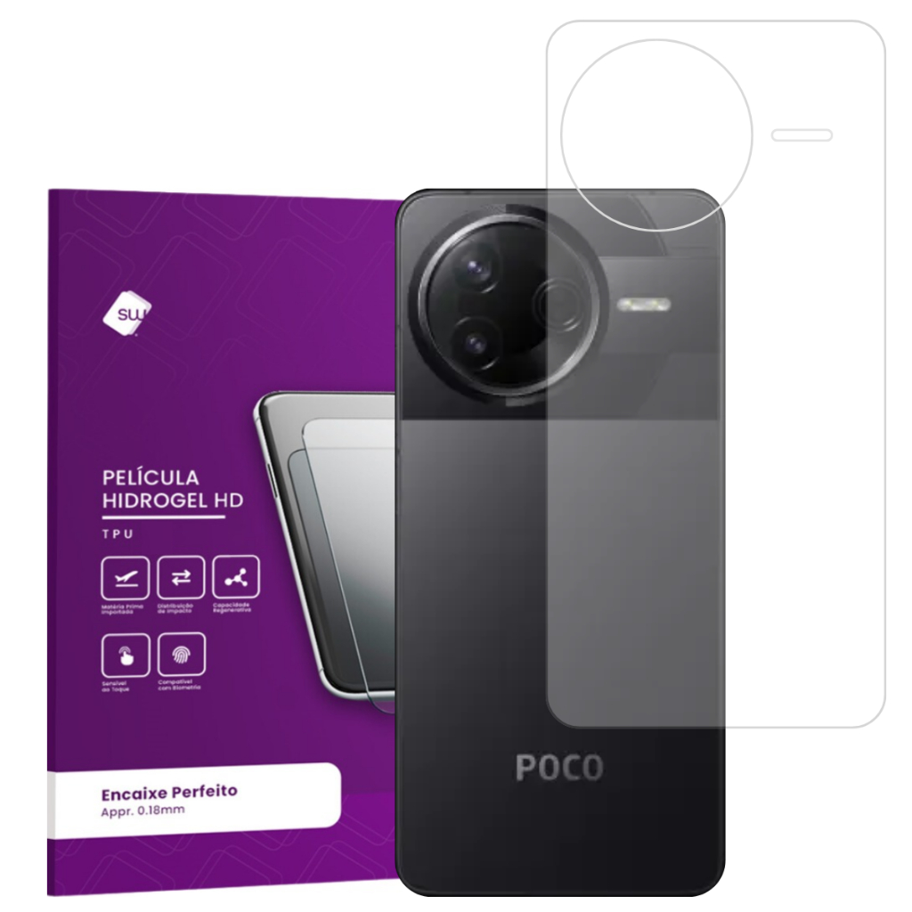 Película Hydrogel Hd Traseira Para Xiaomi Poco F7 / Poco F7 Pro / Poco F7 Ultra em Oferta na Shopee