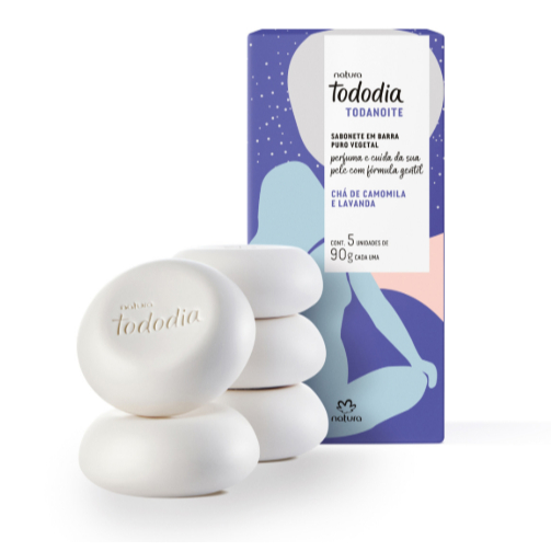 Caixa de Sabonete em Barra Natura Tododia Todanoite com 5 unid 90g Lacrado Original