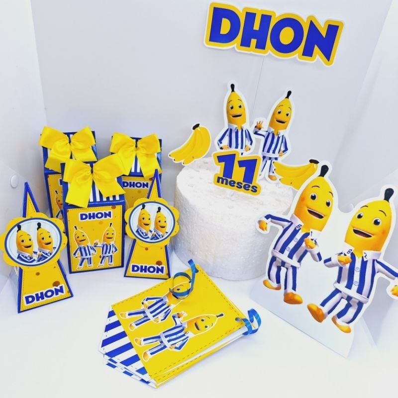 Kit Festa só um bolinho Banana de Pijama Personalizados - decoração - lembrancinhas - papelaria - aniversário - festa
