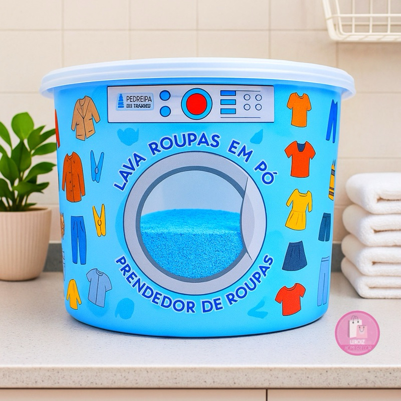 kit lavanderia conjunto de potes organizador 2 potes para sabão em pó e prendedores