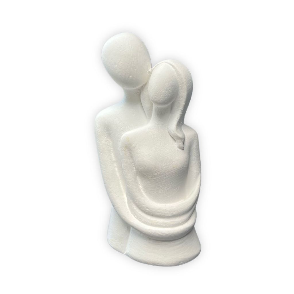 Casal Abraçado Moderno em Gesso Cru 21 cm