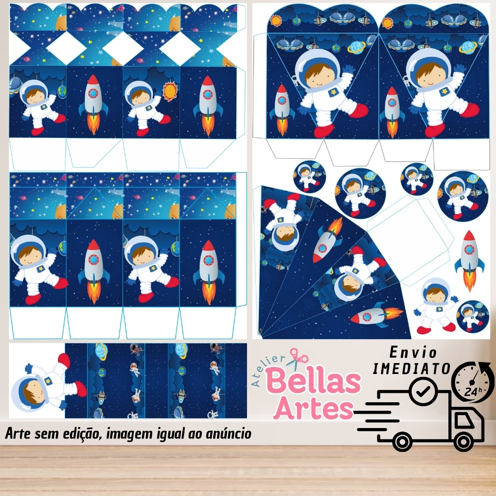 KIT LEMBRANCINHAS ASTRONAUTA COM 80/160 ITENS (sem nome) - ENVIO 24H em Oferta na Shopee